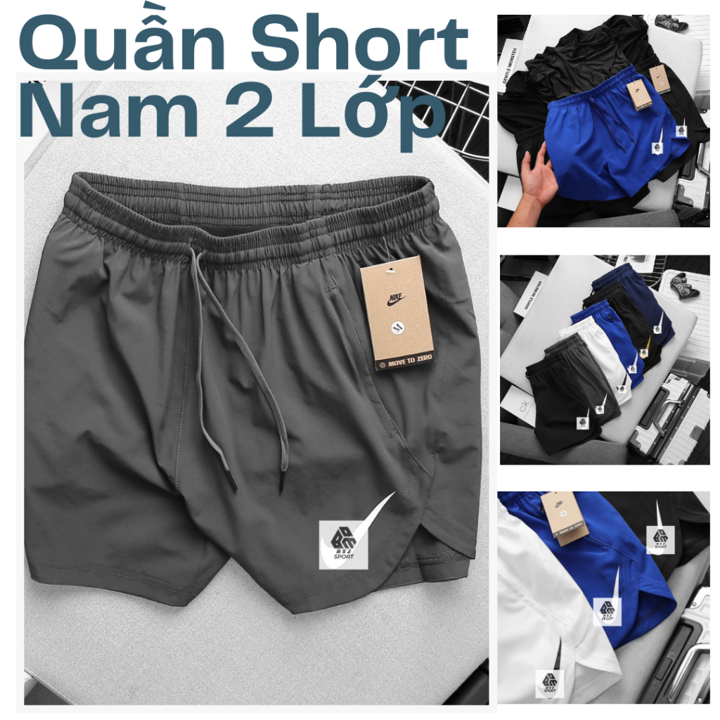 Quần Chạy Bộ NK Nam Chất Dù Gió Nhẹ Thoáng Mát 2 Lớp Màu Đơn Giản Form Á Bomb52