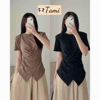 Áo thun cổ tròn xoắn eo bigsize mã mới hè 2023 a006