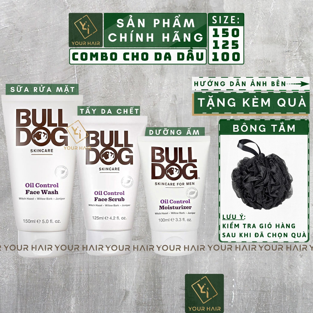 Sửa rửa mặt + Tẩy da chết + Dưỡng ẩm | Bulldog Oil Control