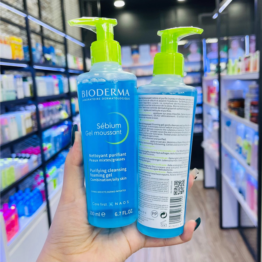 Sữa rửa mặt Bioderma Sebium Gel Moussant Chính Hãng -  200ml