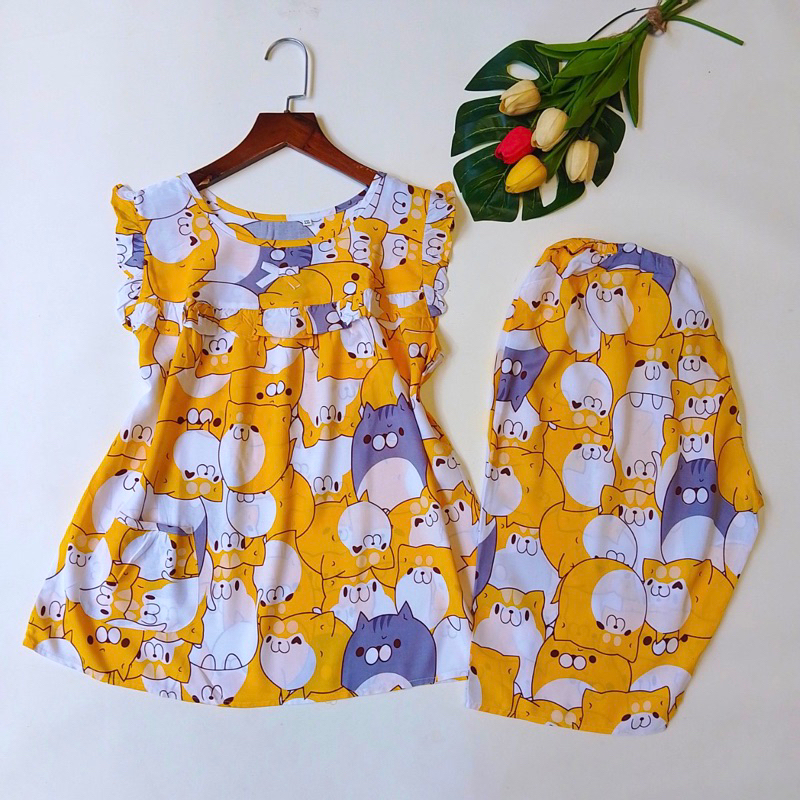( Size 2XL: 43-46kg) Bộ tole quần Lửng BÉ GÁI