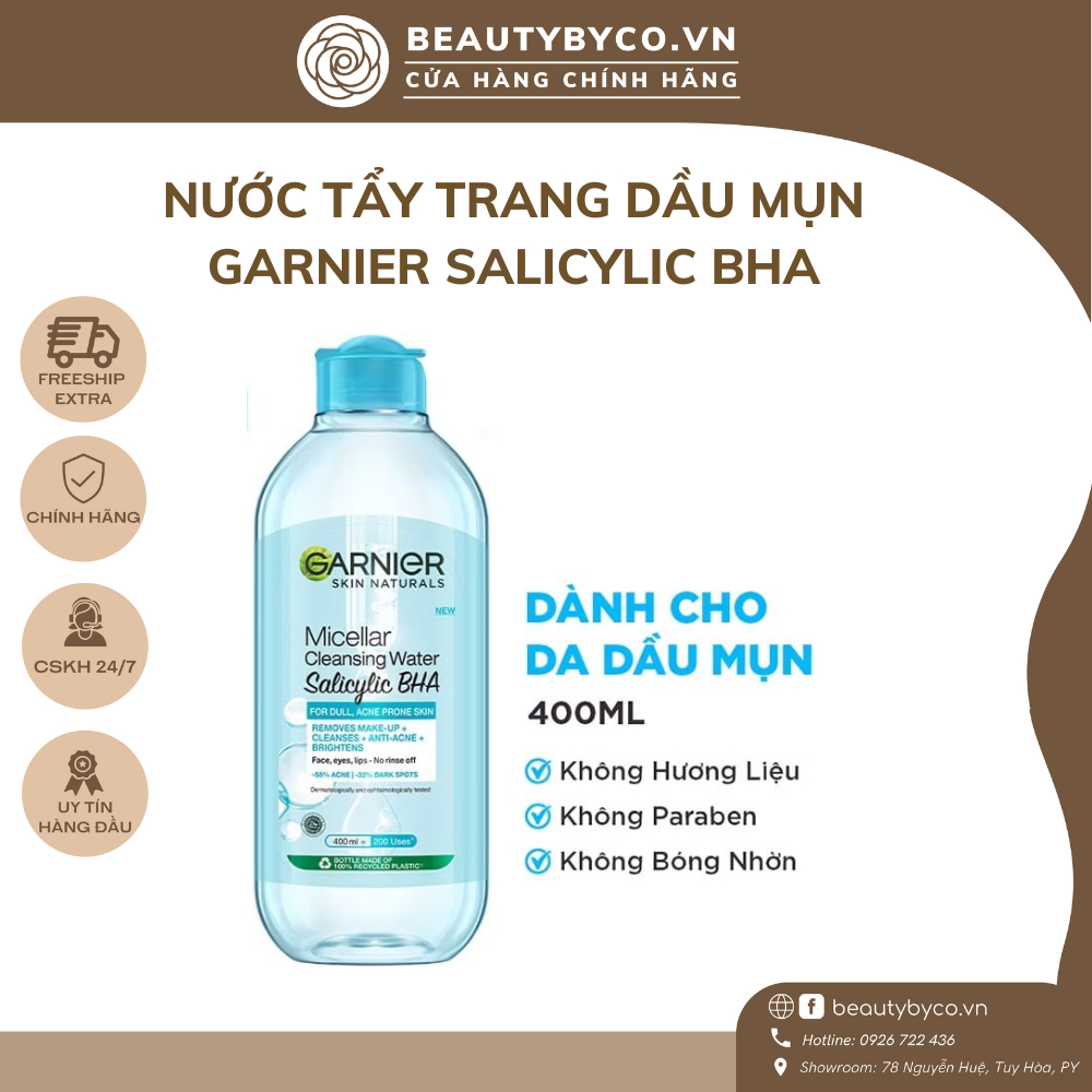 Nước Tẩy Trang Dầu Mụn Garnier Salicylic BHA