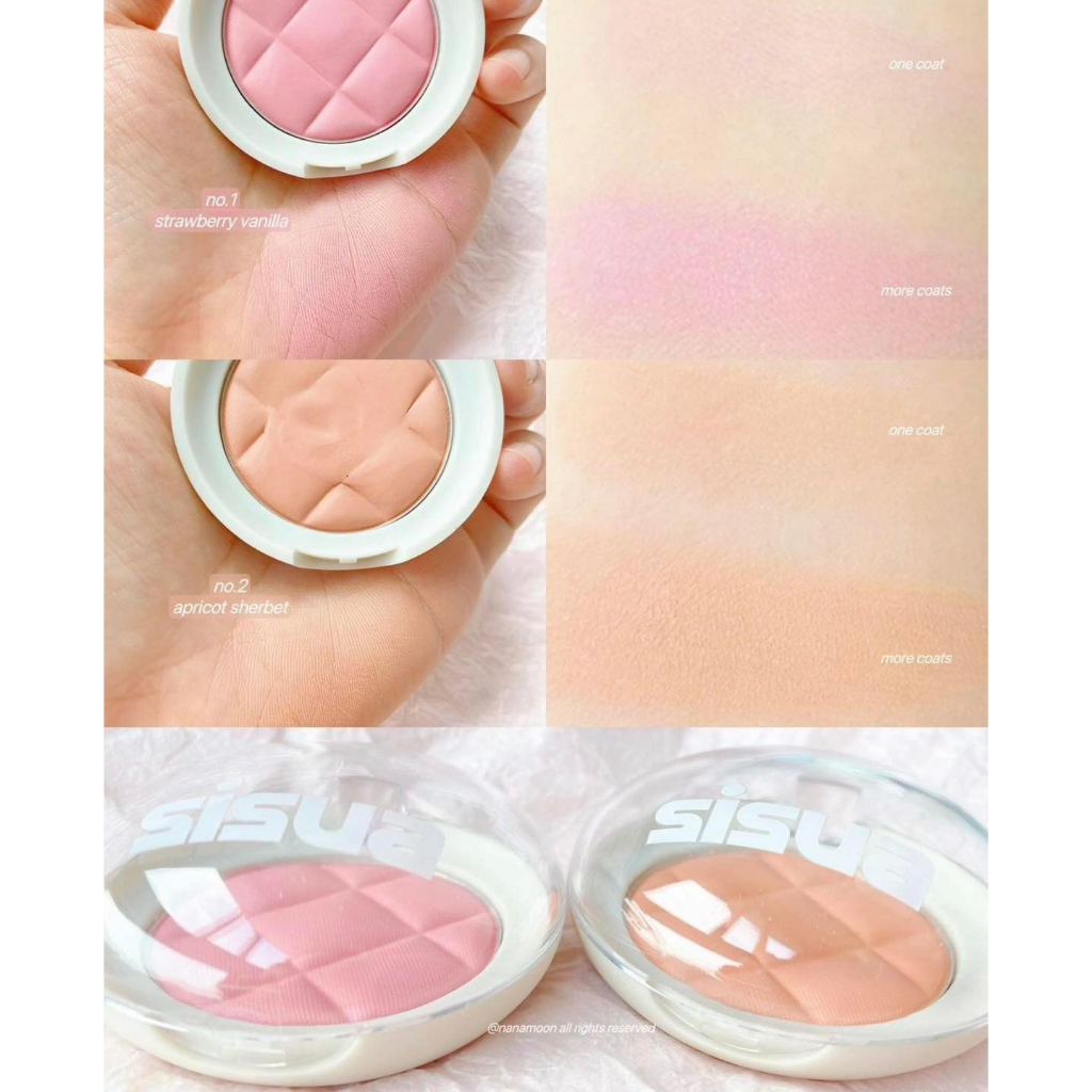 Má Hồng UNLEASHIA Nén Jelly SISUA Butter Waffle Dough Blusher 8g Strawberry Vanilla Apricot Sherbet Honey Oolong