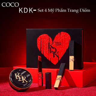 Set 4 mỹ phẩm trang điểm kdk làm quà tặng kết cấu da màu đen