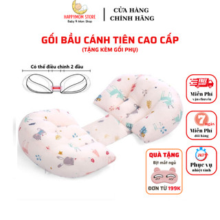Gối bầu cánh tiên Happymom, giảm tối đa đau lưng, nâng đỡ bụng cho mẹ bầu (L2)