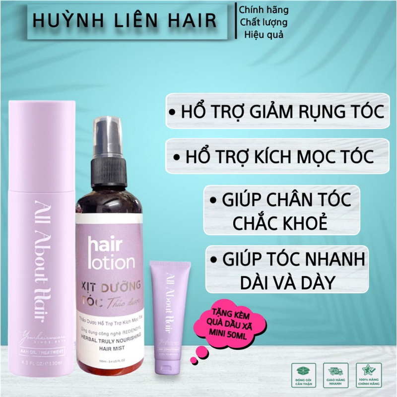 Combo 1 Ủ Oil & 1 Xịt Kích Mọc Tóc Giảm Rụng Kích Mọc Tóc