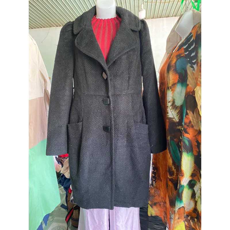 Khoác dạ tweed dáng dài hiệu xịn