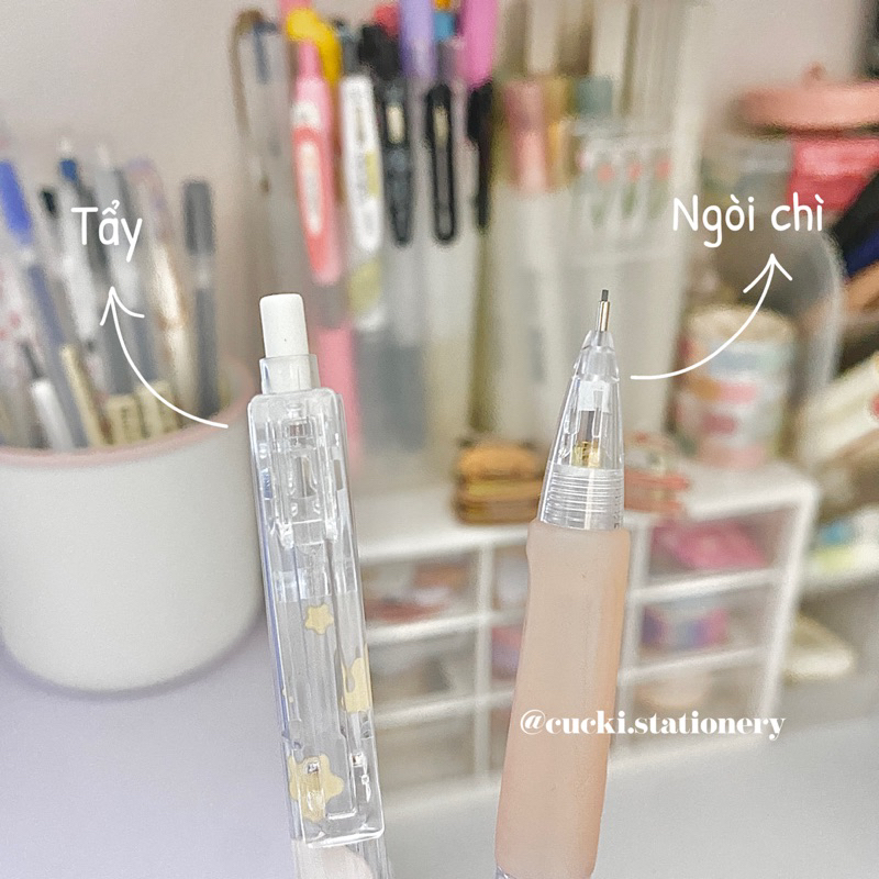 Bút chì kim bấm Gấu nâu Bear trơn ngòi 0.5mm