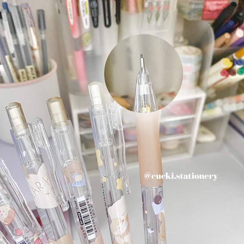 Bút chì kim bấm Gấu nâu Bear trơn ngòi 0.5mm