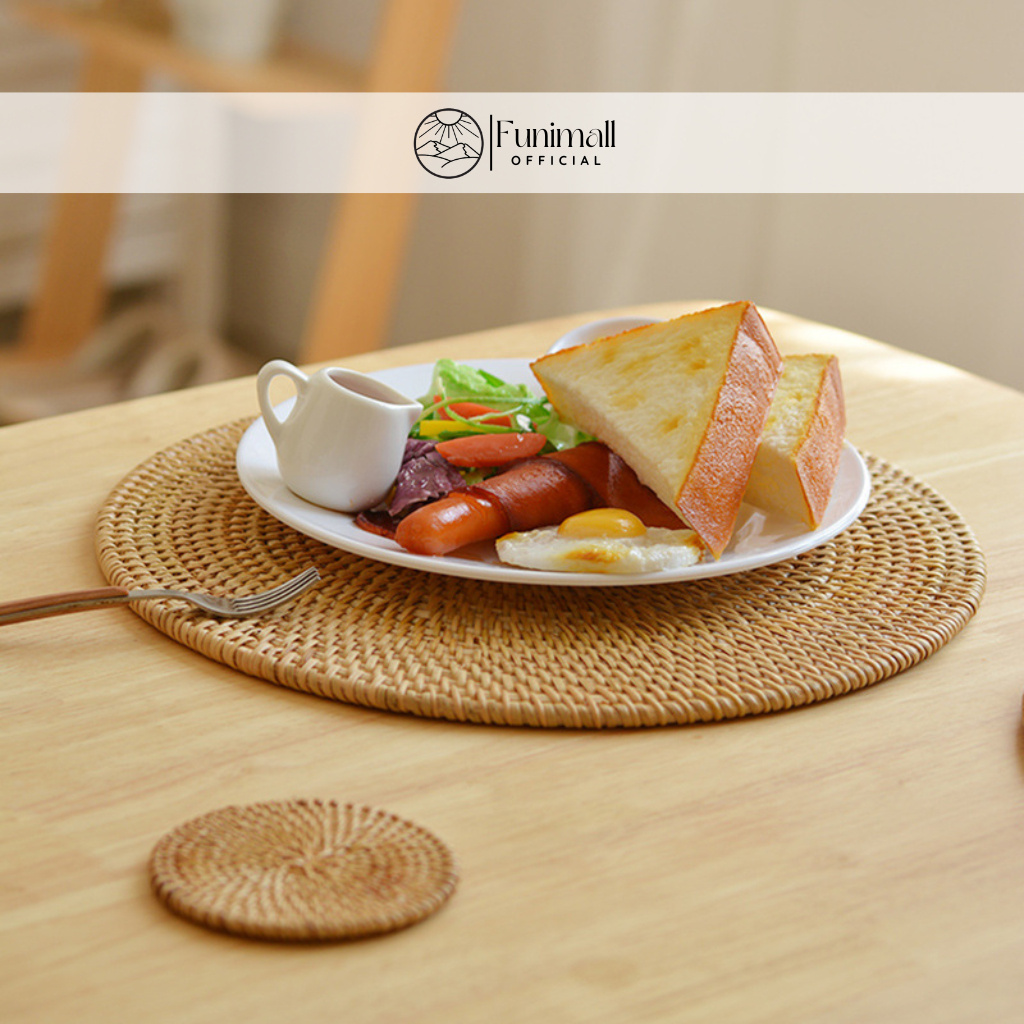 Lót ly Mây Guột Funimall đựng trà,