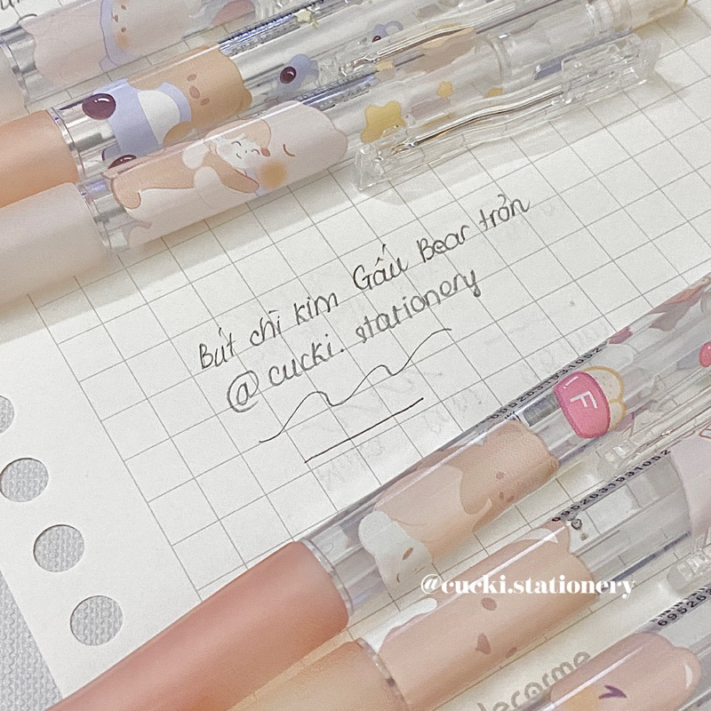 Bút chì kim bấm Gấu nâu Bear trơn ngòi 0.5mm