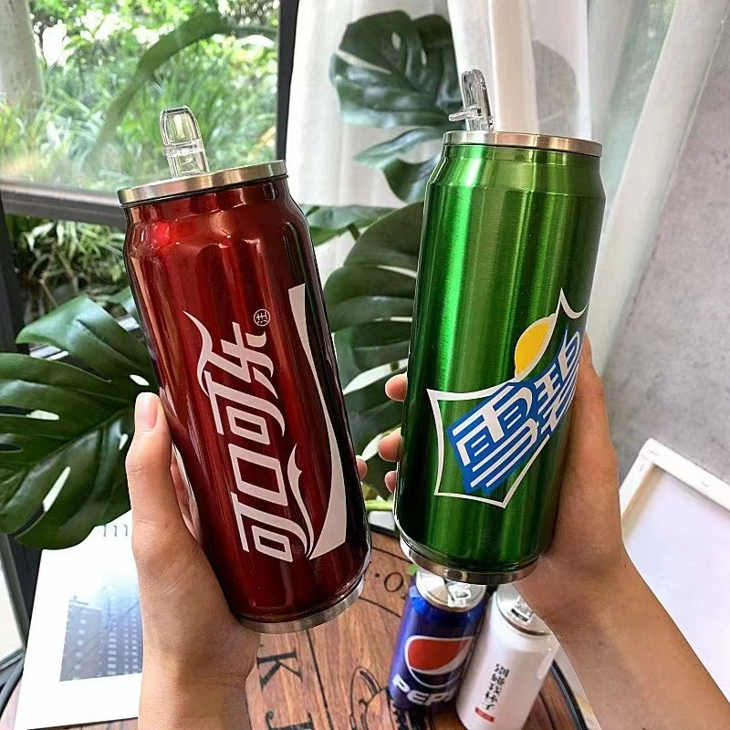 Bình Giữ Nhiệt 500ml iNox Hình Lon Nước Logo Nhiều Hãng