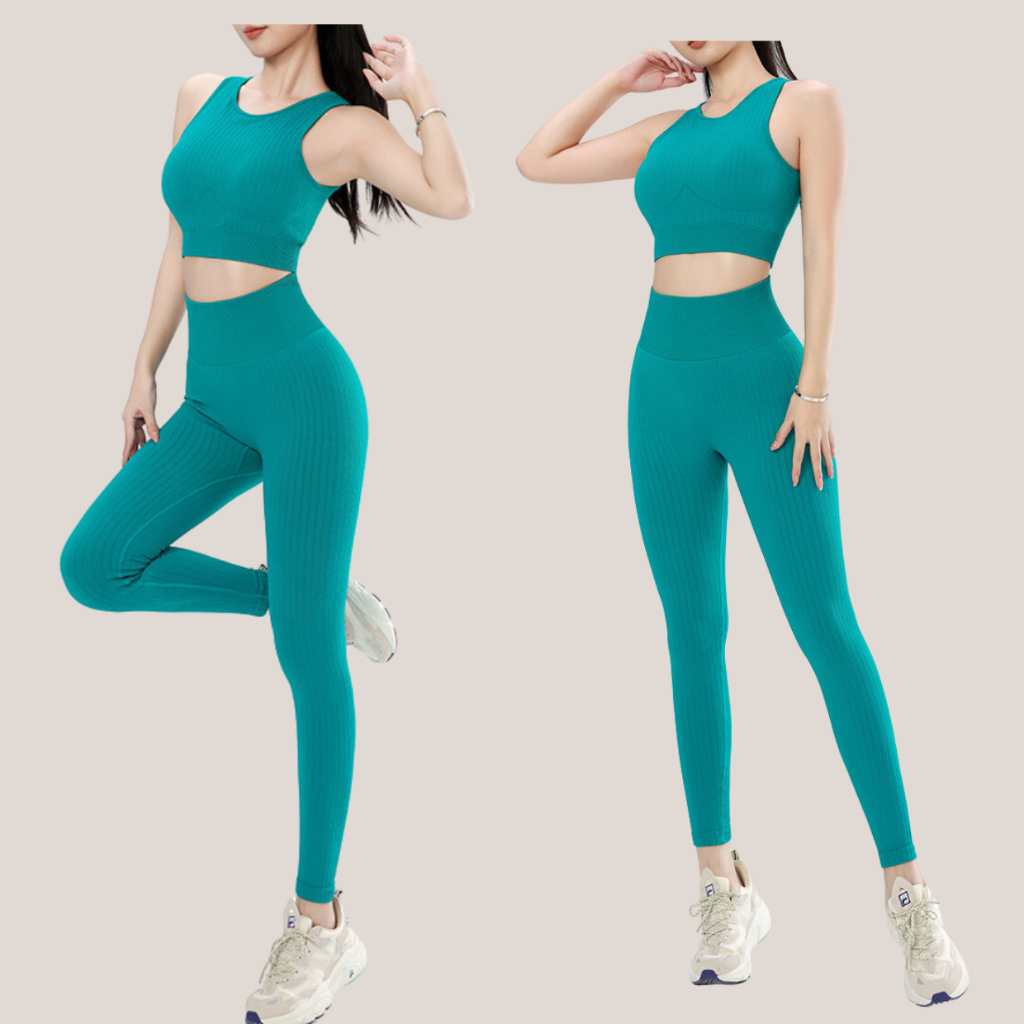 Bộ tập yoga sát nách chất vải gân co dãn 4 chiều thấm hút mồ hôi hàng Quảng Châu cao cấp