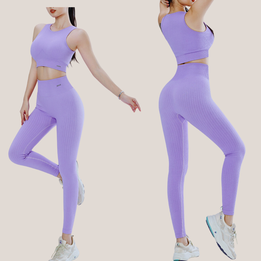 Bộ tập yoga sát nách chất vải gân co dãn 4 chiều thấm hút mồ hôi hàng Quảng Châu cao cấp