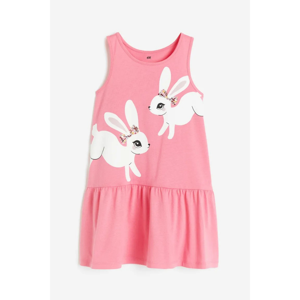 Váy hạ eo sát nách hoa xanh unicorn 1157735010 HM H&M_authentic US