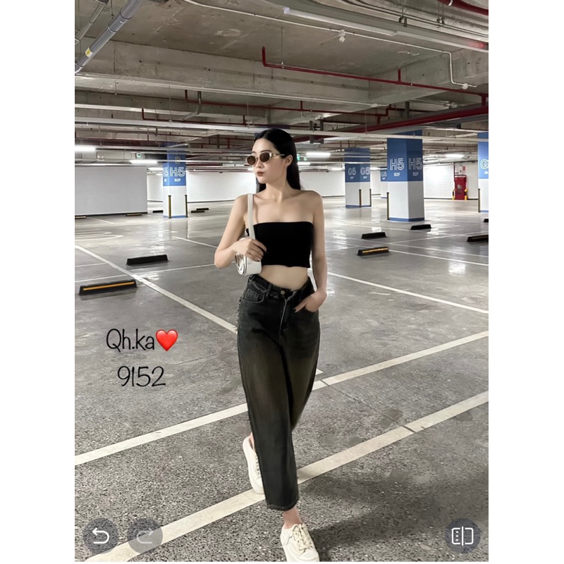 Quần bò baggy viền túi tua rua hàng QCL1