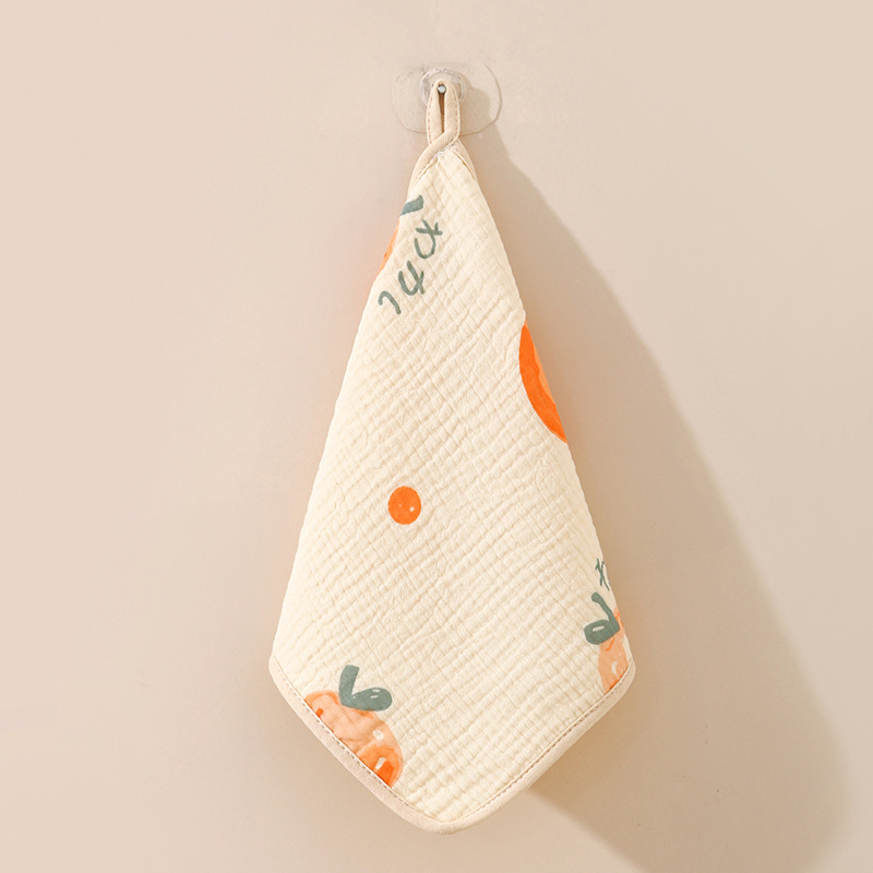 Khăn mặt cho bé vải xô muslin mềm mại, size 25cm x 25cm có móc treo, khăn xô sữa cao cấp 4 lớp cho bé thấm hút tốt