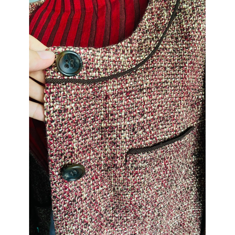 Khoác dạ tweed dáng dài siêu xịn