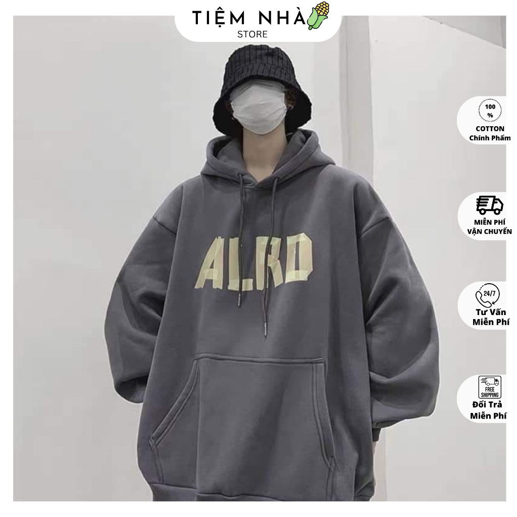 Áo Hoodie Form Rộng Unisex Nam Nữ Mũ 2 Lớp ALRD
