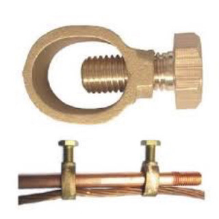 Kẹp xiết cáp tiếp địa đồng vàng (kẹp cọc và dây cáp)