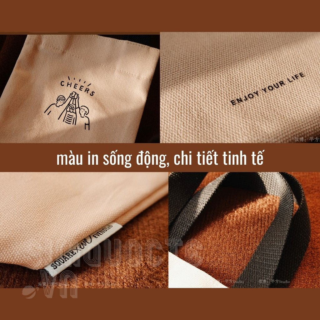 Túi đựng ly giữ nhiệt, Túi đựng cốc nước túi vải đựng ly giữ nhiệt, túi đựng bình bằng vải CHEERS