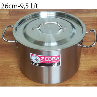 Nồi inox hầm xương thân thấp inox zebra 26cm 9,5 lít 171126