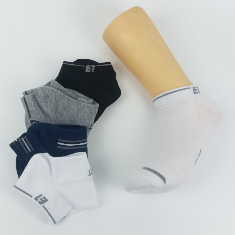 Tất vớ thể thao cổ ngắn Air Seven PS101 Cotton Hàn Quốc, mềm mại, co giãn 4 chiều, phối màu kẻ sọc phong cách trẻ trung.