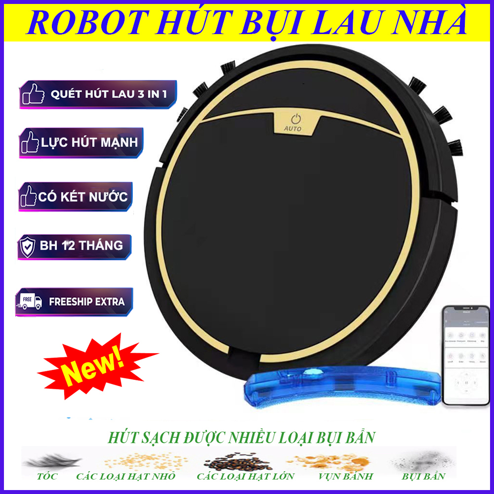 Robot Hút Bụi Lau Nhà RS600, Máy Hút Bụi Tự Động, Điều Khiển Qua APP Điện Thoại, Lau Khô Lau Uớt, Cảm Biến Thông Minh