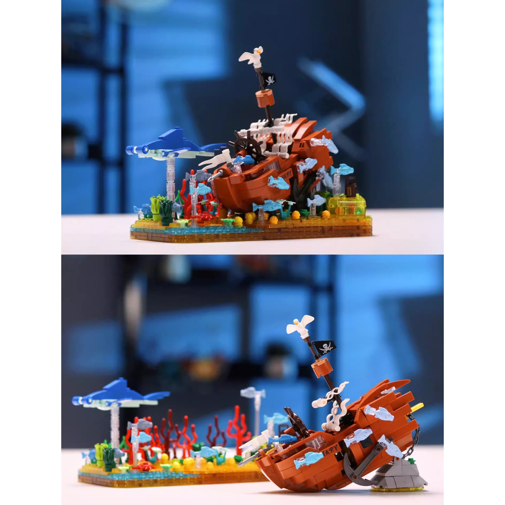 Đồ Chơi Lắp Ráp Trưng Bày Bể Cá Đại Dương,Mô Hình Lắp Ráp 3D Mô Hình Trang Trí Mô Hình Decor Cao Cấp Mô Hình Quà Tặng