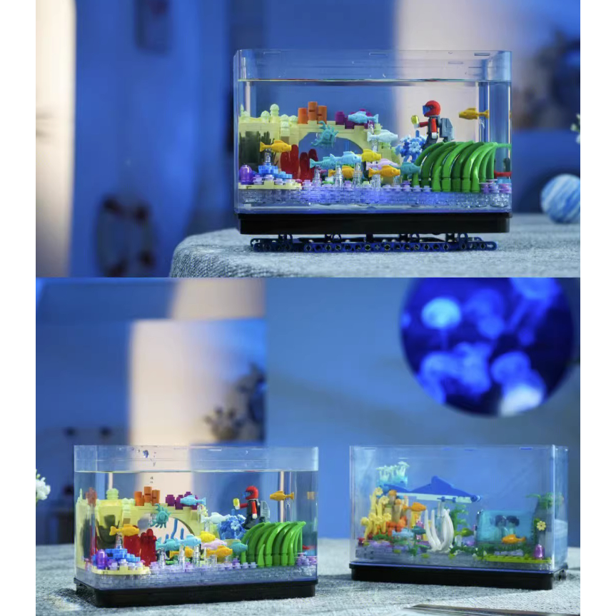 Đồ Chơi Lắp Ráp Trưng Bày Bể Cá Đại Dương,Mô Hình Lắp Ráp 3D Mô Hình Trang Trí Mô Hình Decor Cao Cấp Mô Hình Quà Tặng