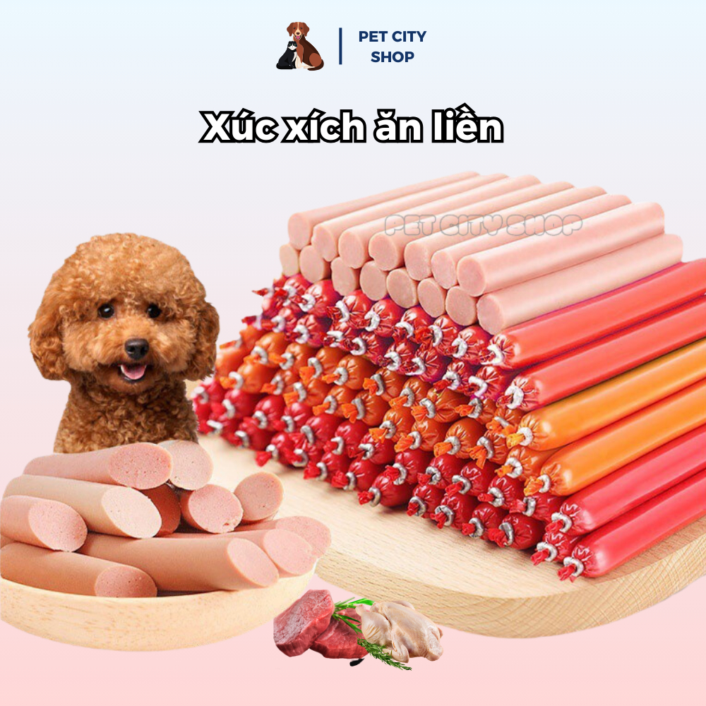 Xúc xích cho chó mèo, xúc xích cho thú cưng giàu dinh dưỡng vitamin thanh 15g | PET CITY SHOP
