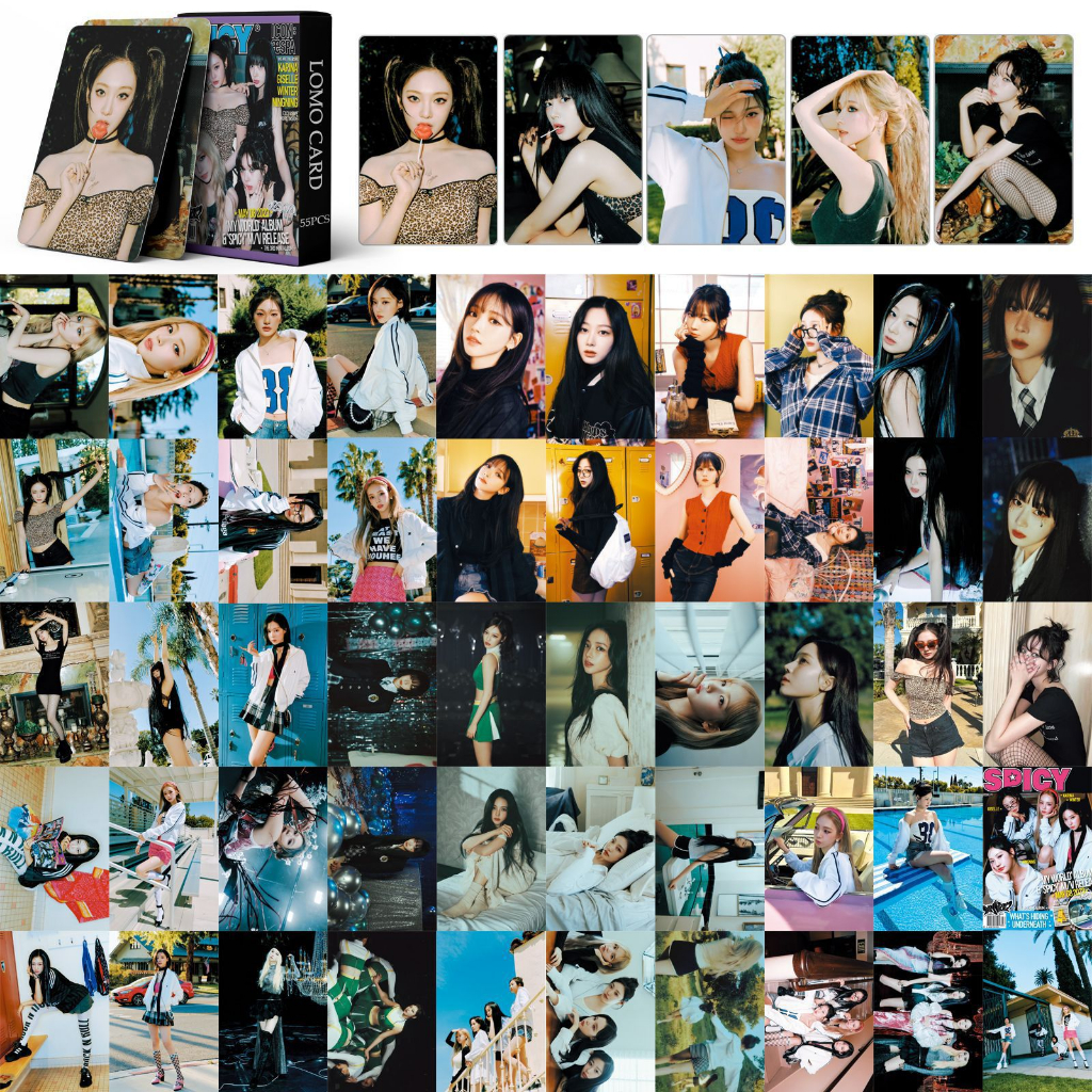 Thẻ Lomo card AESPA bo góc Spicy Album Thần Tượng Kpop
