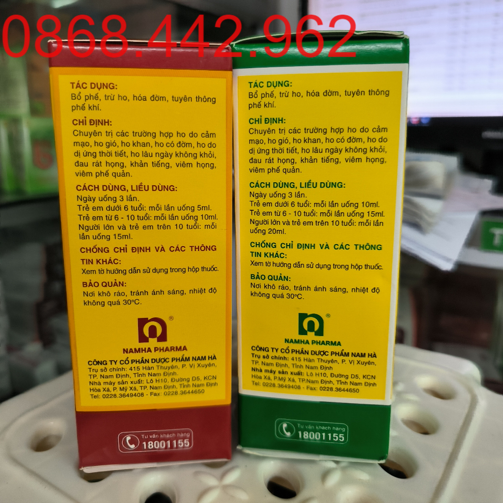 Siro Ho Bổ Phế Nam Hà Chai 125ml ngậm 24 viên mẫu mới