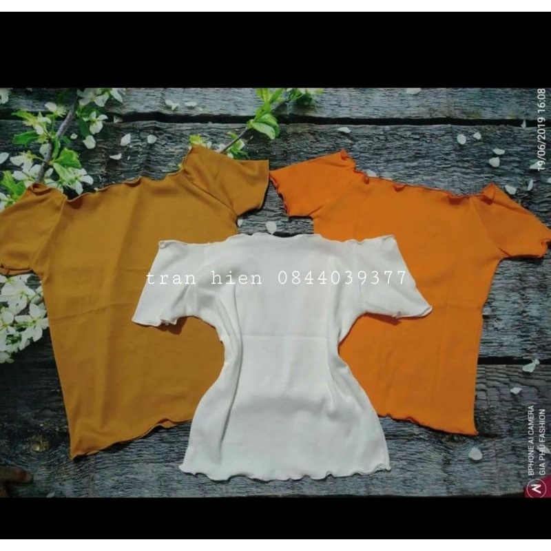 Áo bẹt vai thun gân fom dài