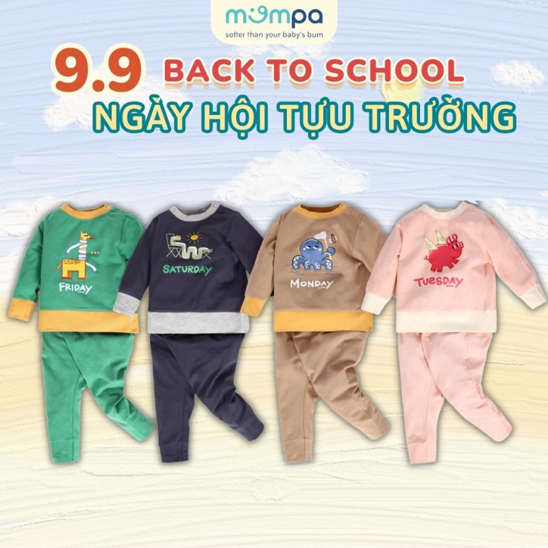 Bộ dài tay Mompadành cho bé size 12-18m đến 48m