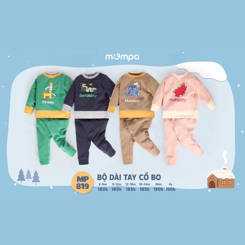 Bộ dài tay Mompadành cho bé size 12-18m đến 48m