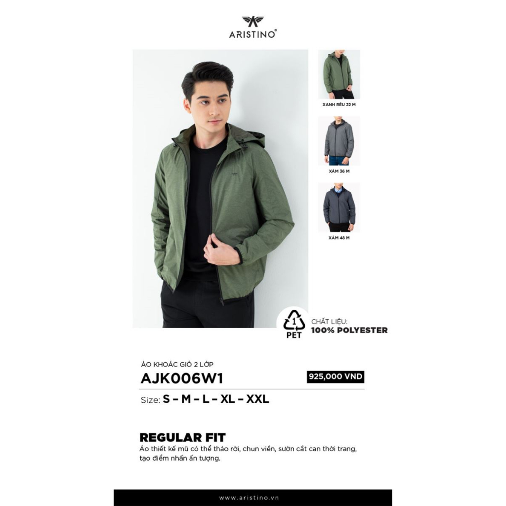 ÁO KHOÁC NAM ARISTINO AJK006W1