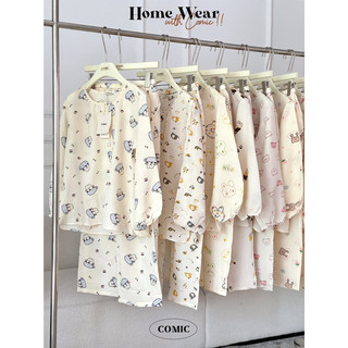 PIJAMA CỔ TRÒN QUẦN DÀI COMICHOUSE