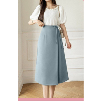 Chân váy chữ A 1 ly eo có kết hợp dây nơ trẻ trung  CV15