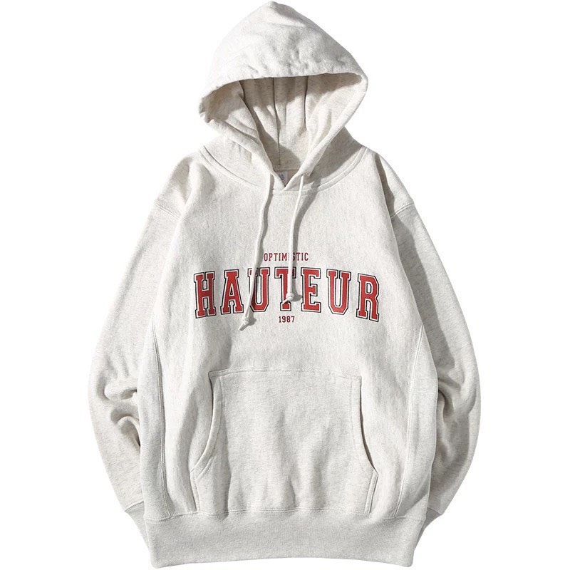 Áo Hoodie Hautear trơn và zip màu trắng muối hottrend form unisex hàng nỉ bông bo chun cực đẹp