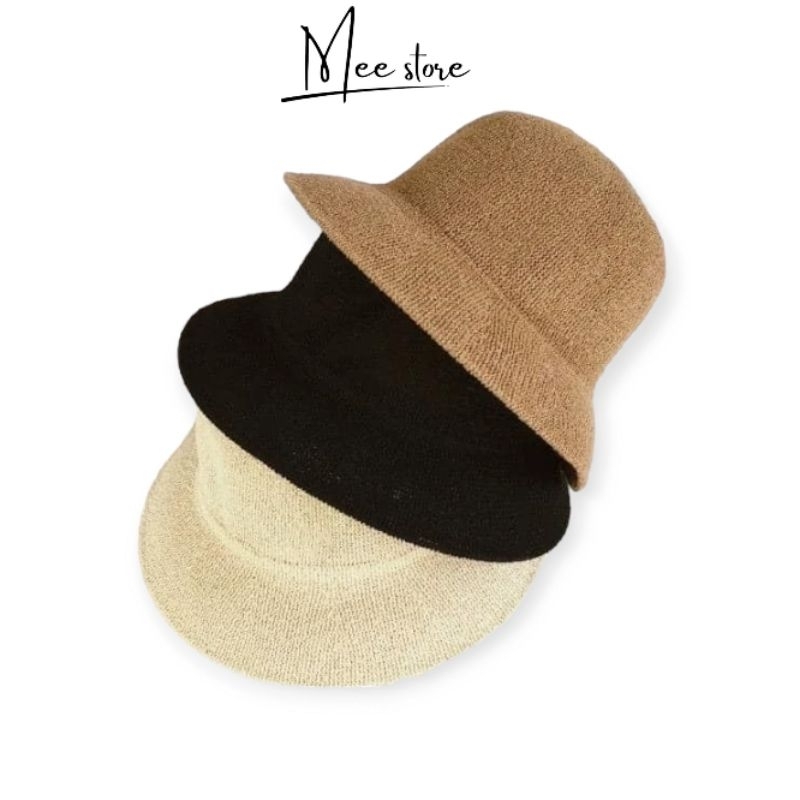 Mũ Cói Trơn Siêu Đẹp, Mũ Cói Bucket Phong Cách Vintage Xinh Xắn
