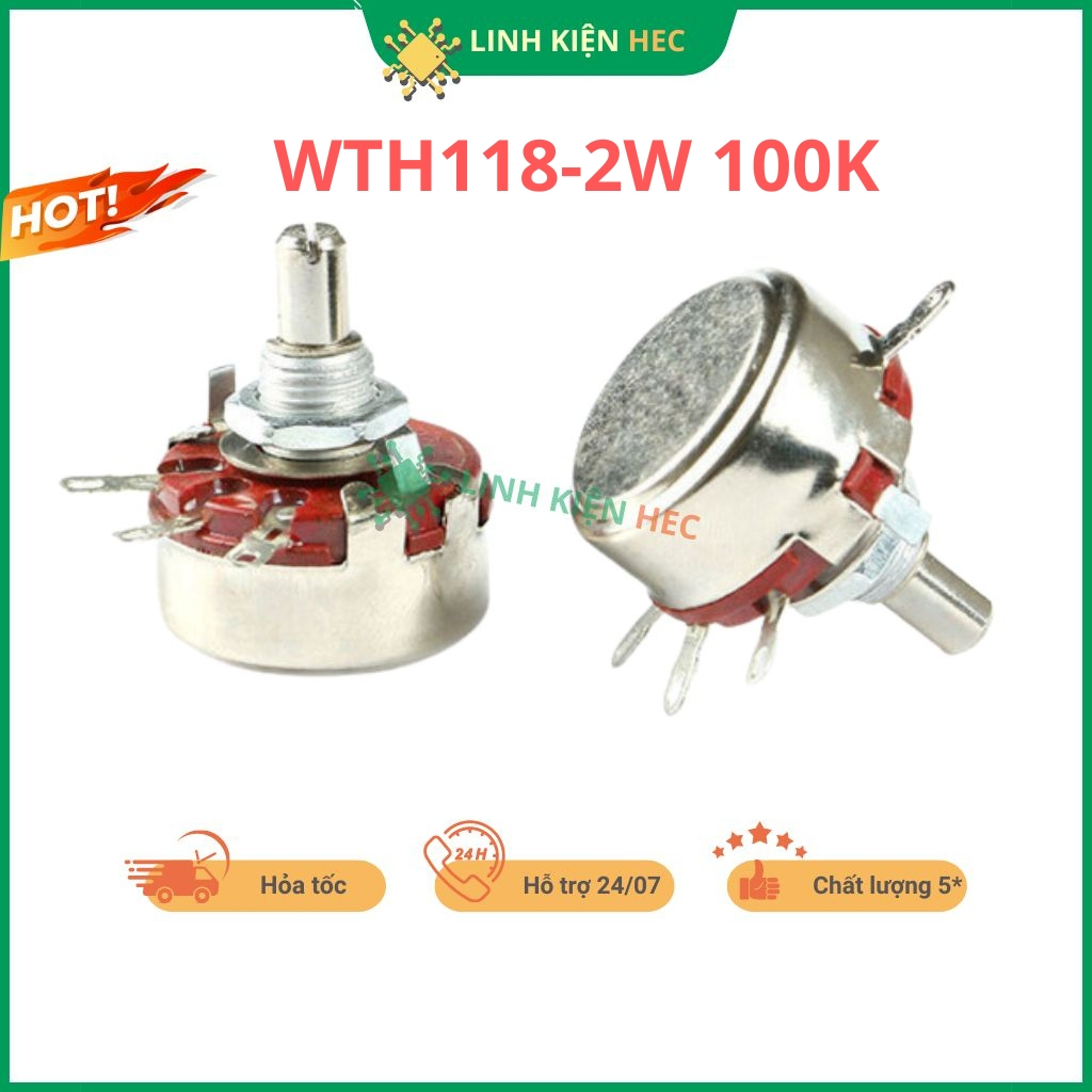 Chiết áp đơn WTH118-2W 100K chất lượng cao linhkienhec