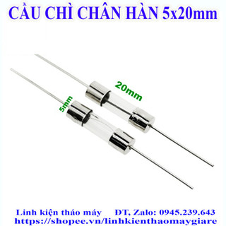 Set 5 chiếc cầu chì thủy tinh chân hàn 10a 15a 20a kích thước 5x20mm