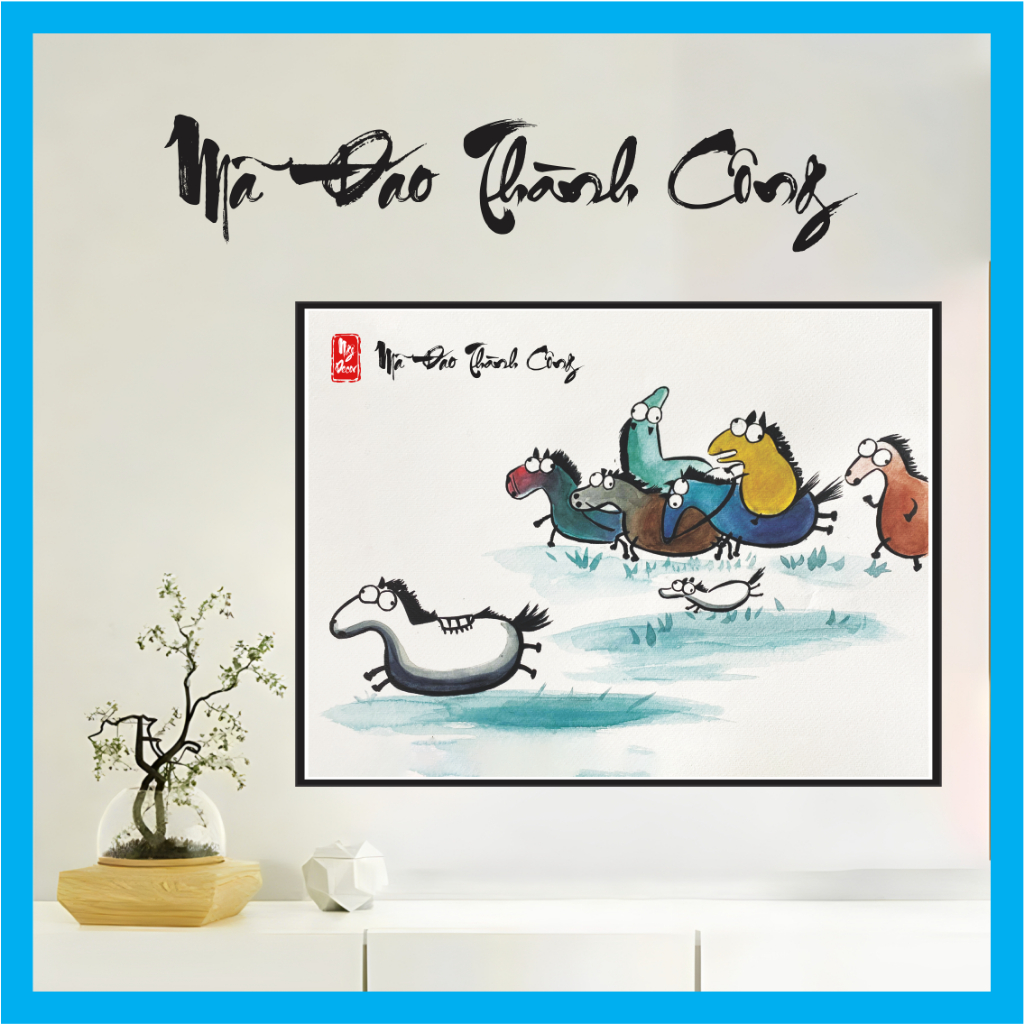 Tranh Vô Tri 30x40 sưu tầm TaoBao | Tranh Mã Đáo Thành Công chế | Tranh Võ Tòng Đả Hổ chế | Tranh Tam Anh Chiến Lữ Bố
