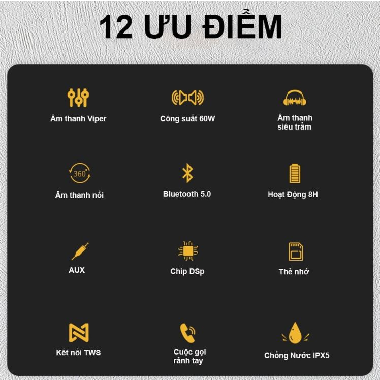 ✪CHÍNH HÃNG✪ Loa Di Động Bluetooth 5.0 Xdobo X8 II Công suất 60W Âm Bass Sâu Chống Nước IPX5 ghép loa TWS