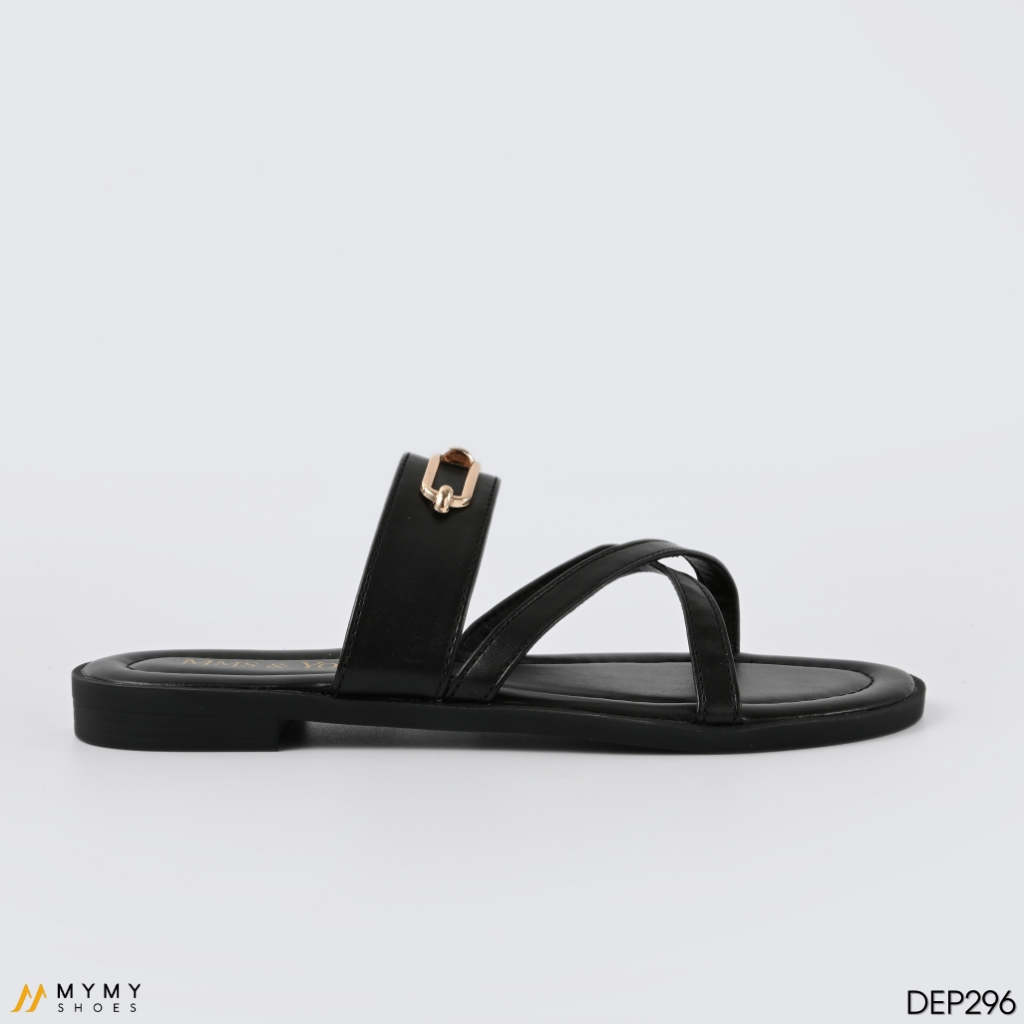 Dép nữ đế bệt dây đan quai chéo mymyshoes - dép 296