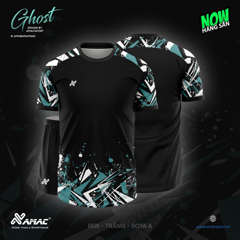 Đồ Thể Thao Amac Ghost Đen Trắng ROYA
