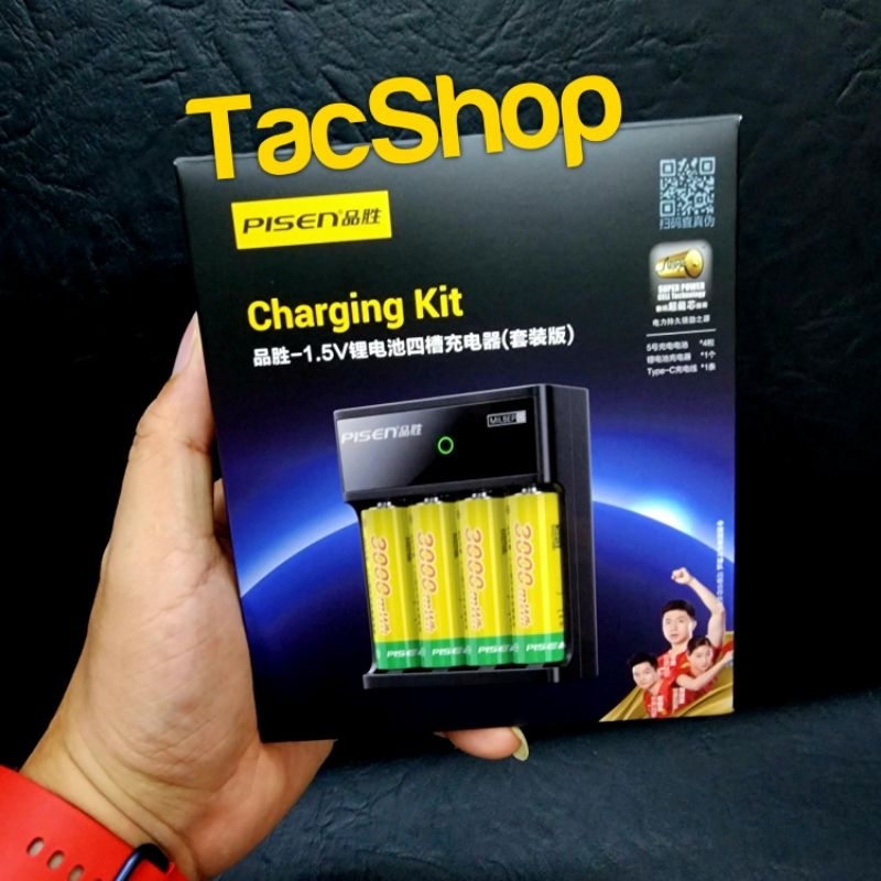 BỘ SẠC PIN AA, AAA 1.5V PISEN MILBEPD NJ-C009 Kèm 4 Pin Sạc AA Pisen 3000mah Chính Hãng