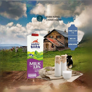  Sữa tươi nguyên kem Happy Barn 3,8%  1L  