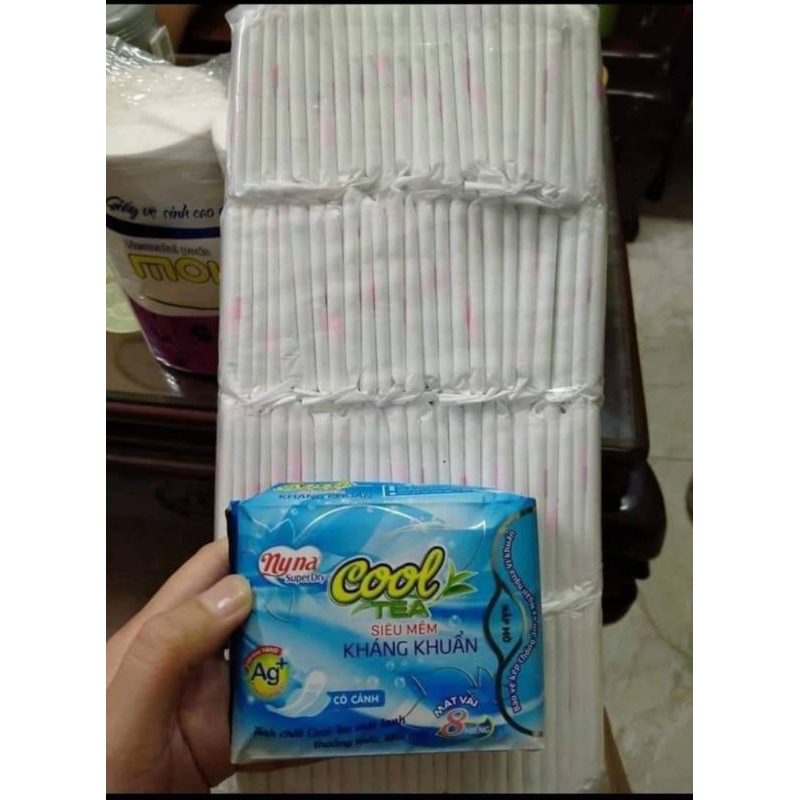 100 miếng băng vệ sinh cánh (ngày và đêm) Nyna, moha, moi...